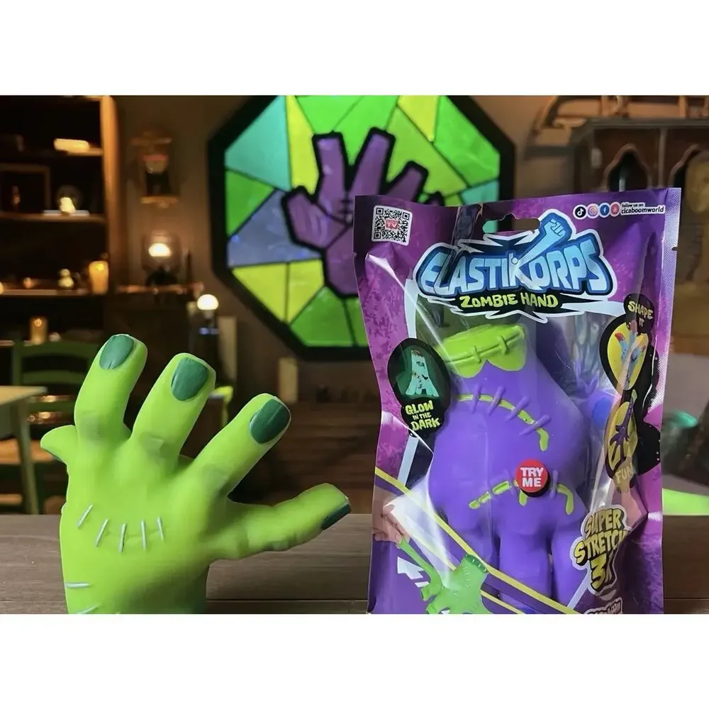 Halloween Squish Zombie Hand Sand Filled Stress Relief GLOWS IN DARK